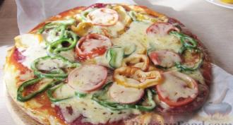 Рецепта за пица с кефир в тиган със снимки
