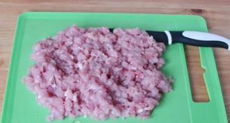 Kıyılmış domuz pirzola nasıl pişirilir Un ile doğranmış domuz pirzola