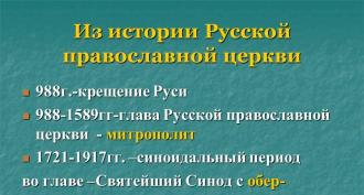 Презентация на тема руската православна църква