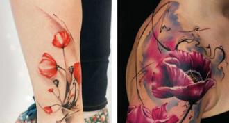 Aguonų gėlių tatuiruotės reikšmė