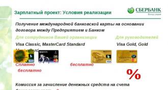 Sberbank - tüzel kişiler için maaş projesi: koşullar