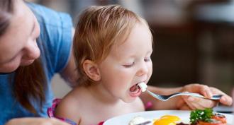 Omelette vapeur pour un enfant (à la vapeur pour les enfants) et un adulte