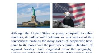 Представяне на американски празници (американски празници) Американски празници и традиции на английски език презентация