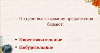 Какви изречения относно целта на изявлението и интонацията се срещат в руската реч?